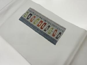 塩瀬金彩短冊に幾何学模様名古屋帯